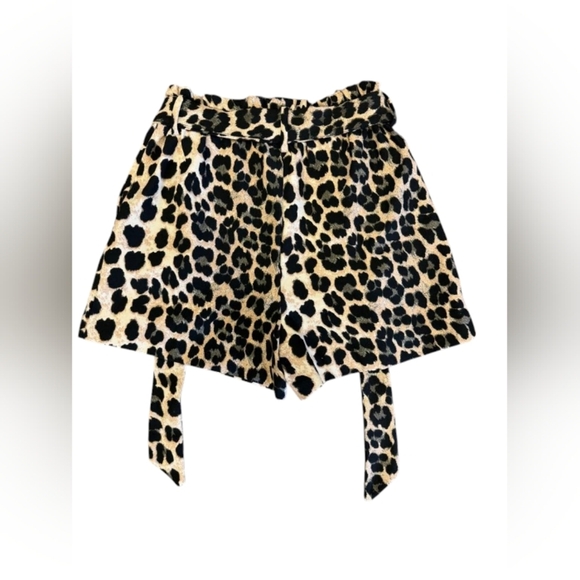 Zara Shorts Paper Bag Waist High Rise Animal Print Size XS - Picture 7 of 9